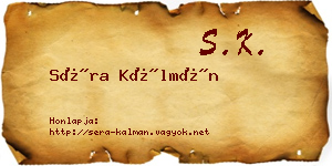 Séra Kálmán névjegykártya